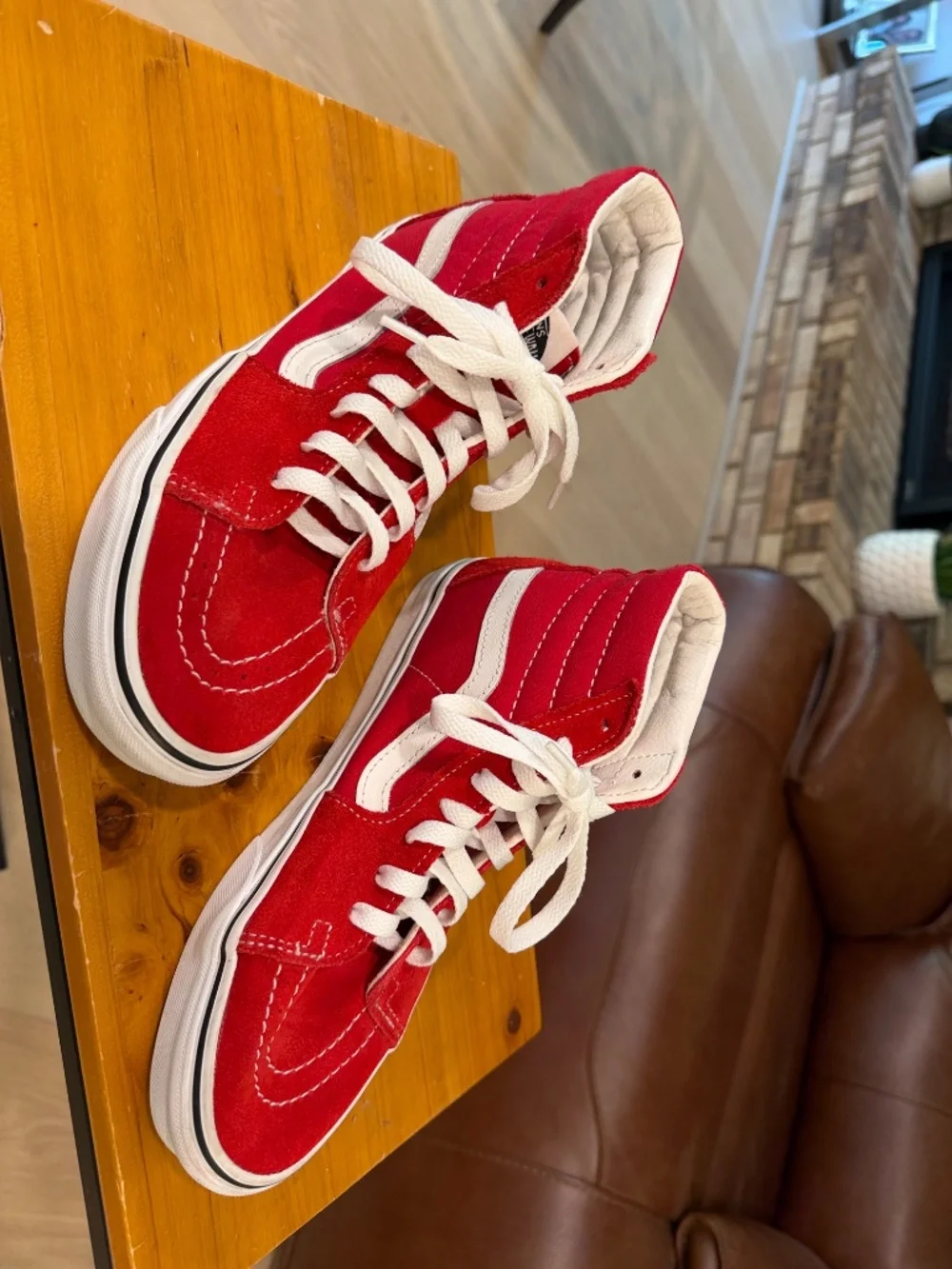 Vans Sk8-Hi Red High Top Sneakers - Picture 4 of 6